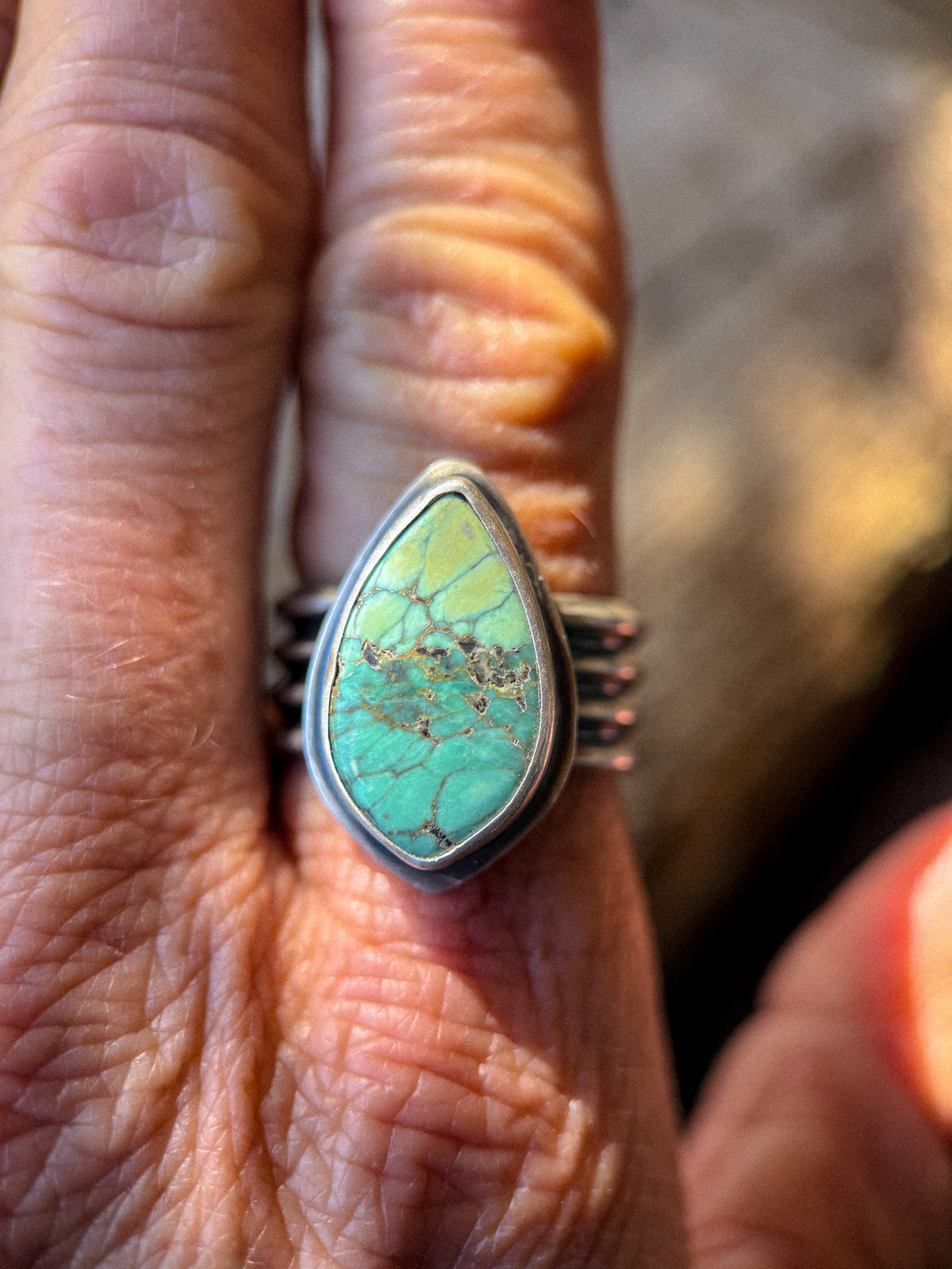 Variscite Statement Ring | Adjustable Sterling Silver Ring