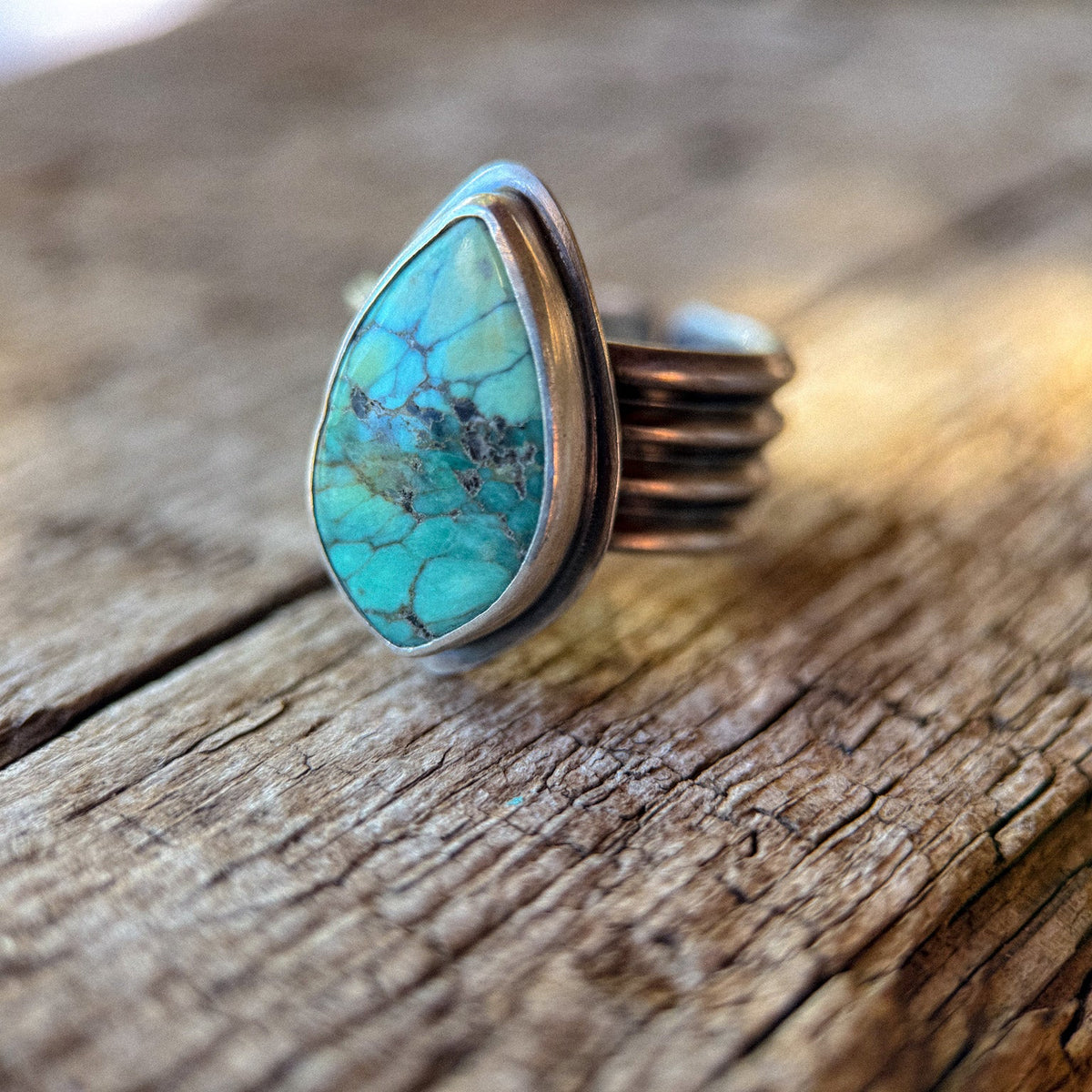 Variscite Statement Ring | Adjustable Sterling Silver Ring