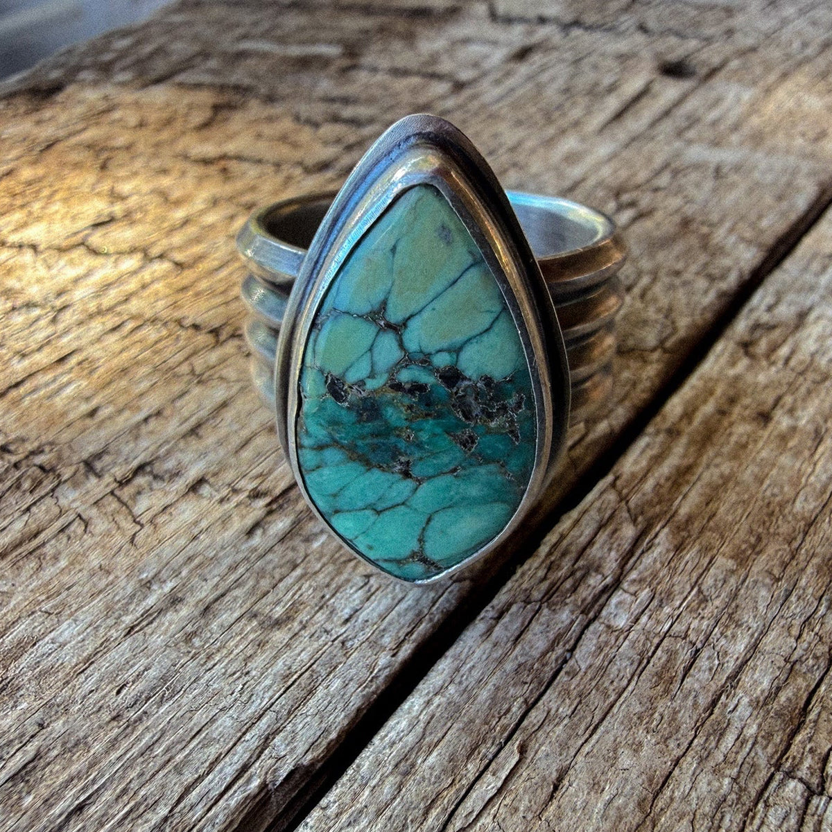Variscite Statement Ring | Adjustable Sterling Silver Ring