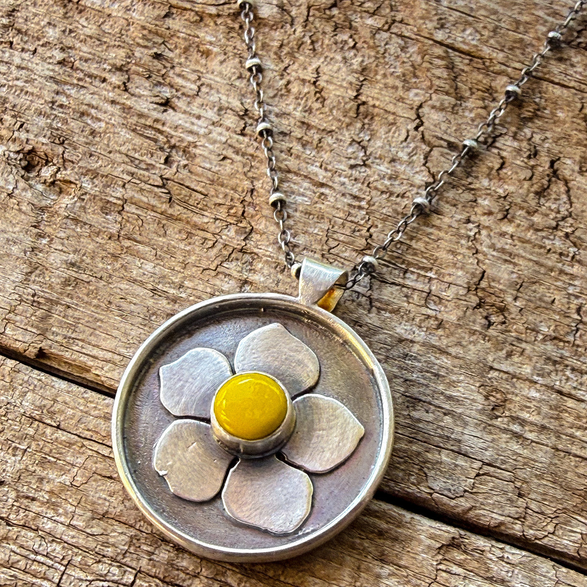 Botanical Rosarita Pendant | Sterling Silver; Yellow Rosarita