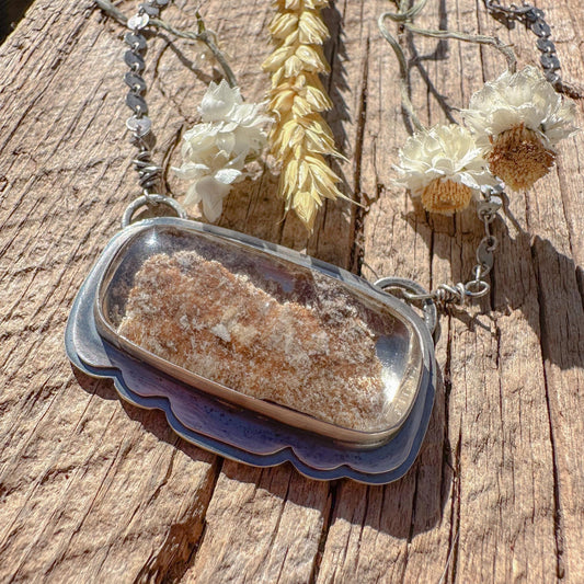 Garden Quartz Lodolite Landscape Necklace