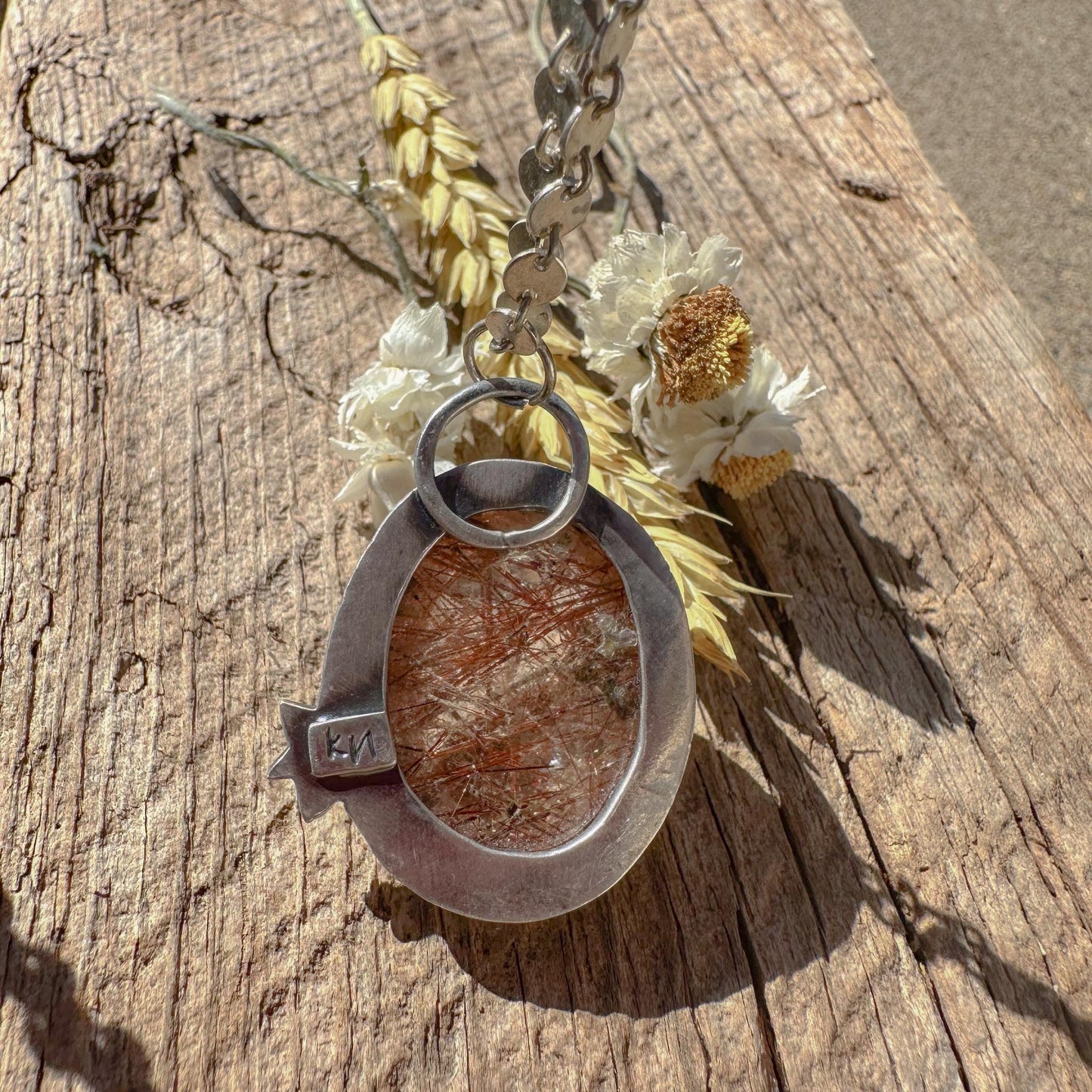 Rosy Rutilated Quartz Pendant