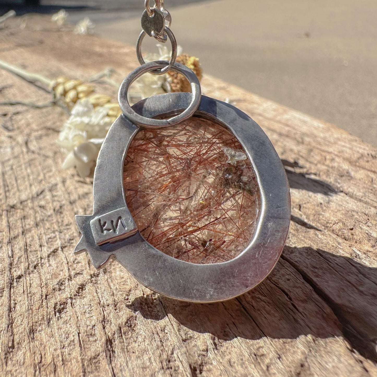 Rosy Rutilated Quartz Pendant