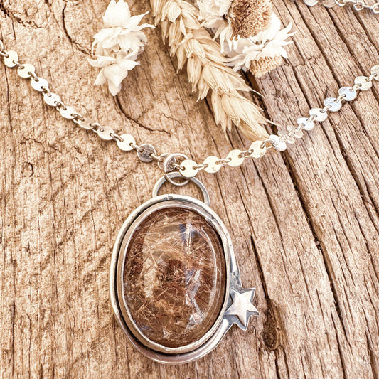 Rosy Rutilated Quartz Pendant