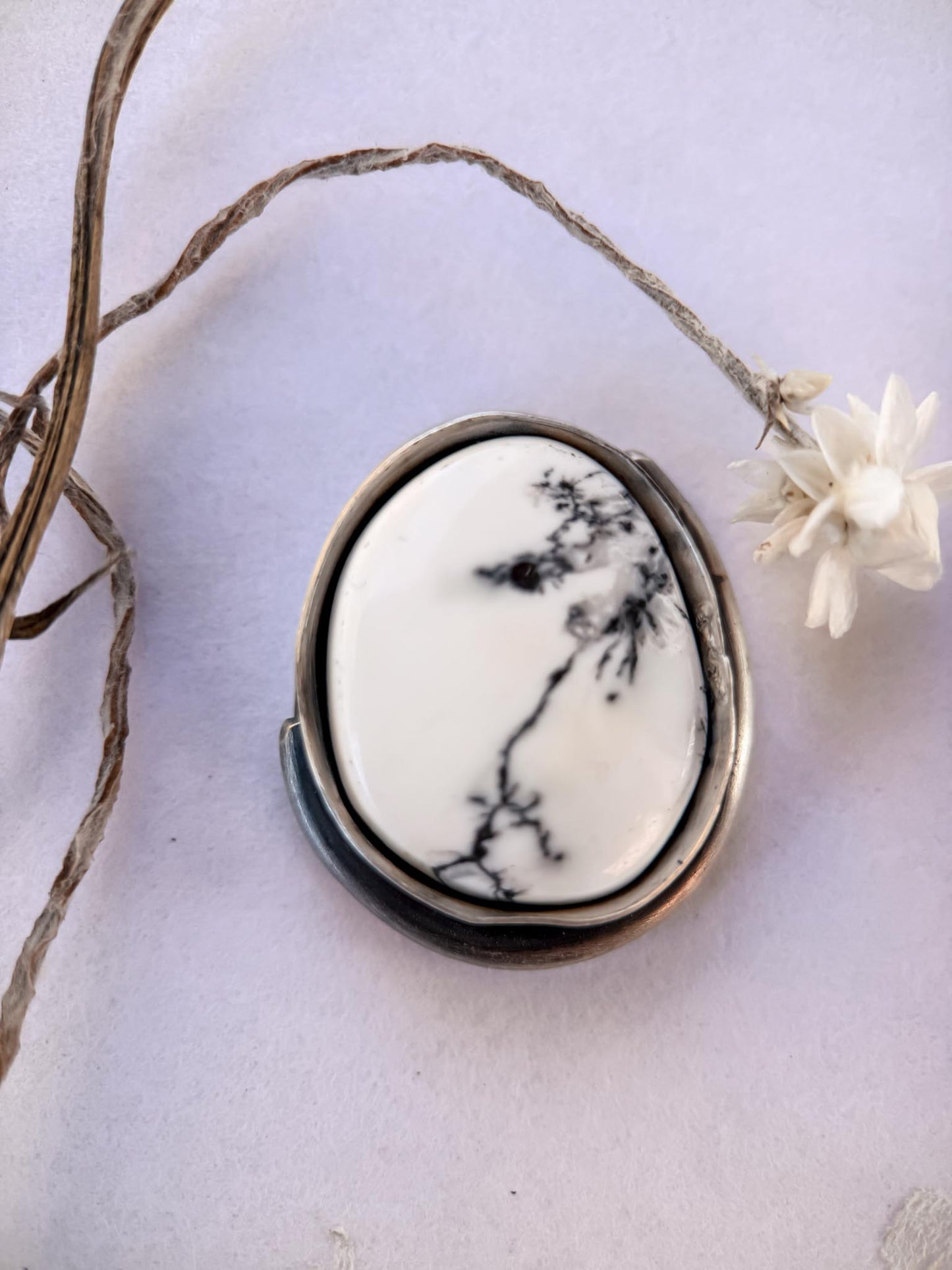 white buffalo turquoise stone set in sterling silver
