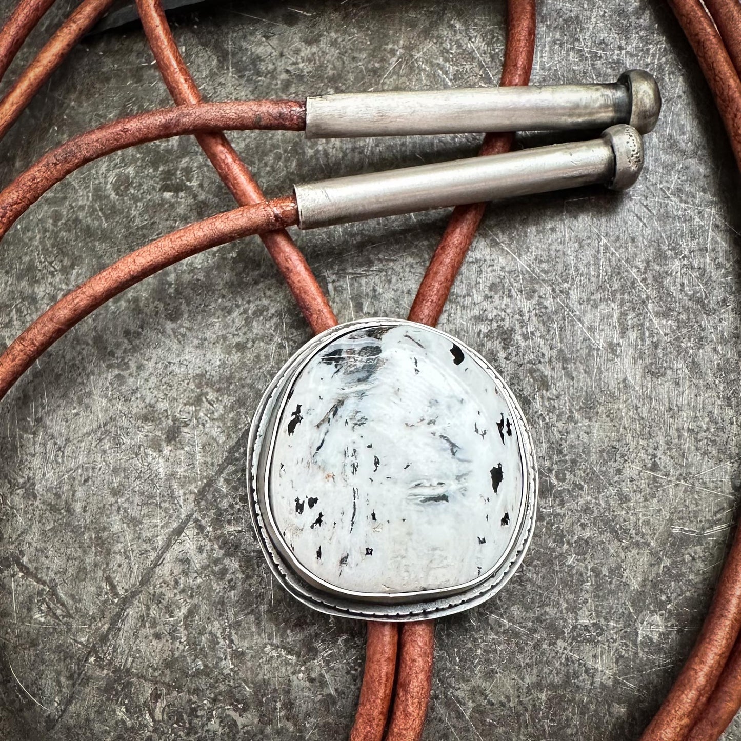 White Buffalo Unisex Bolero Tie: Between Two Worlds