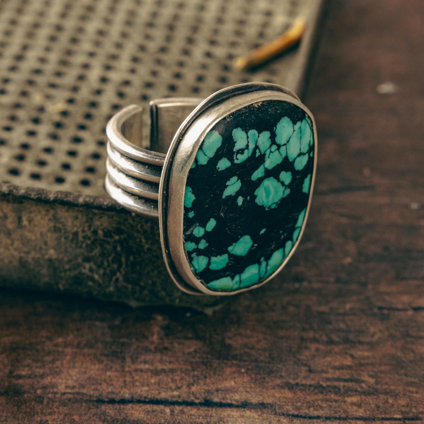 Adjustable Turquoise Statement Ring