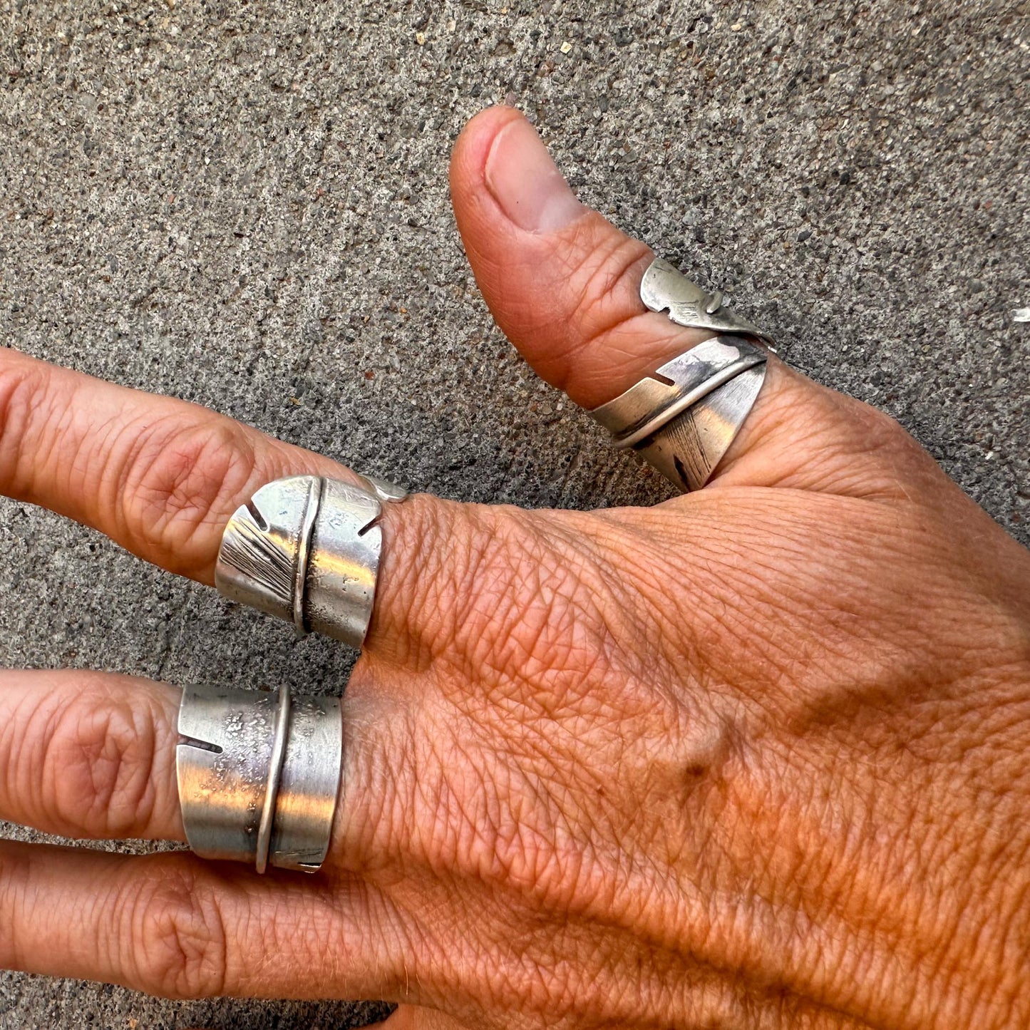 Sterling Silver Fearless Feather Ring