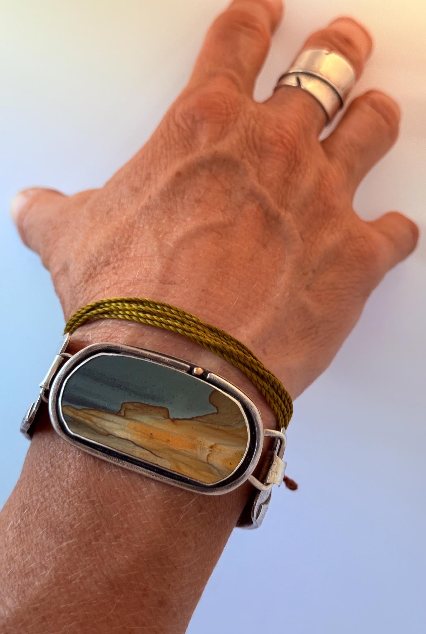 Owyhee Jasper Sterling Silver Bracelet | Canyon Dusk Bracelet | Hand Fabricated Statement Jewelry
