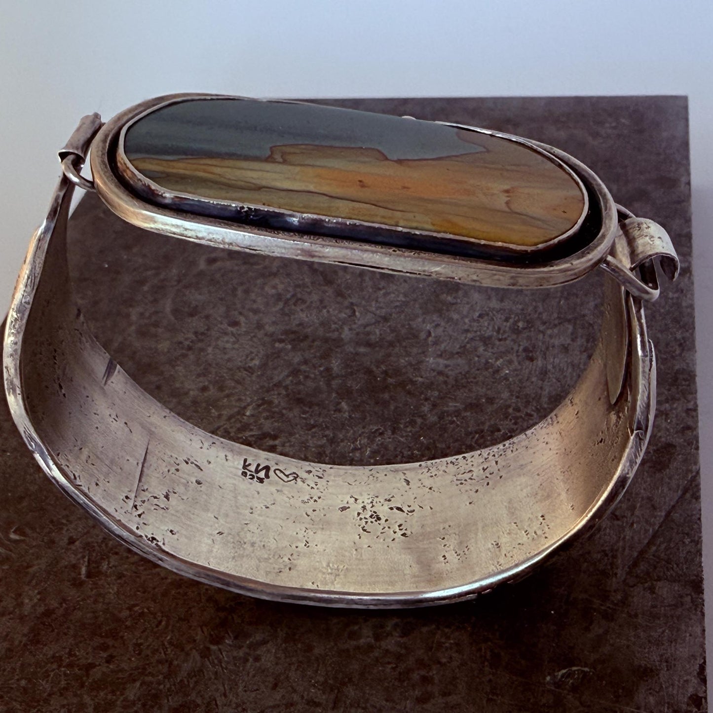 Owyhee Jasper Sterling Silver Bracelet | Canyon Dusk Bracelet | Hand Fabricated Statement Jewelry