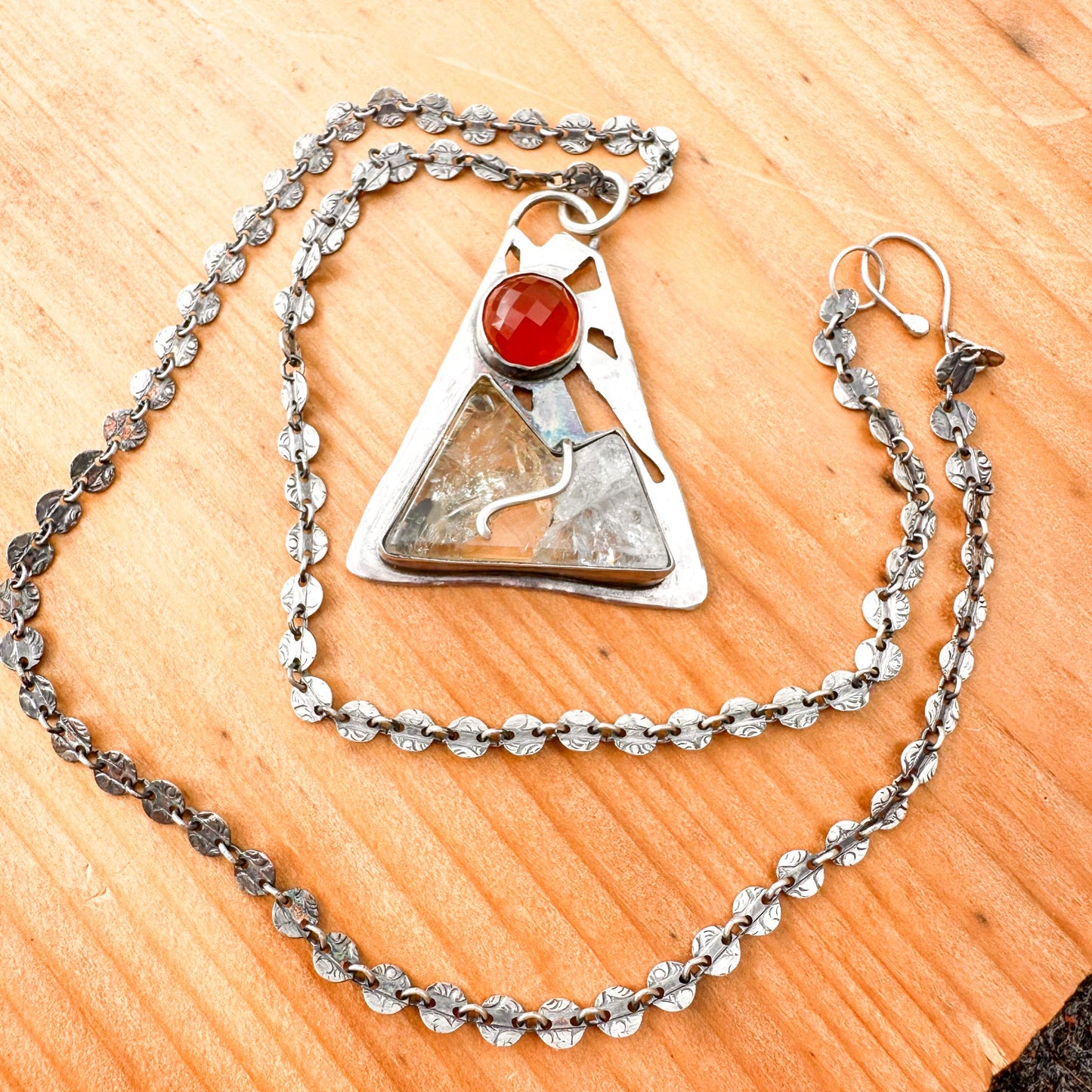 Citrine and Carnelian Mountain Pendant