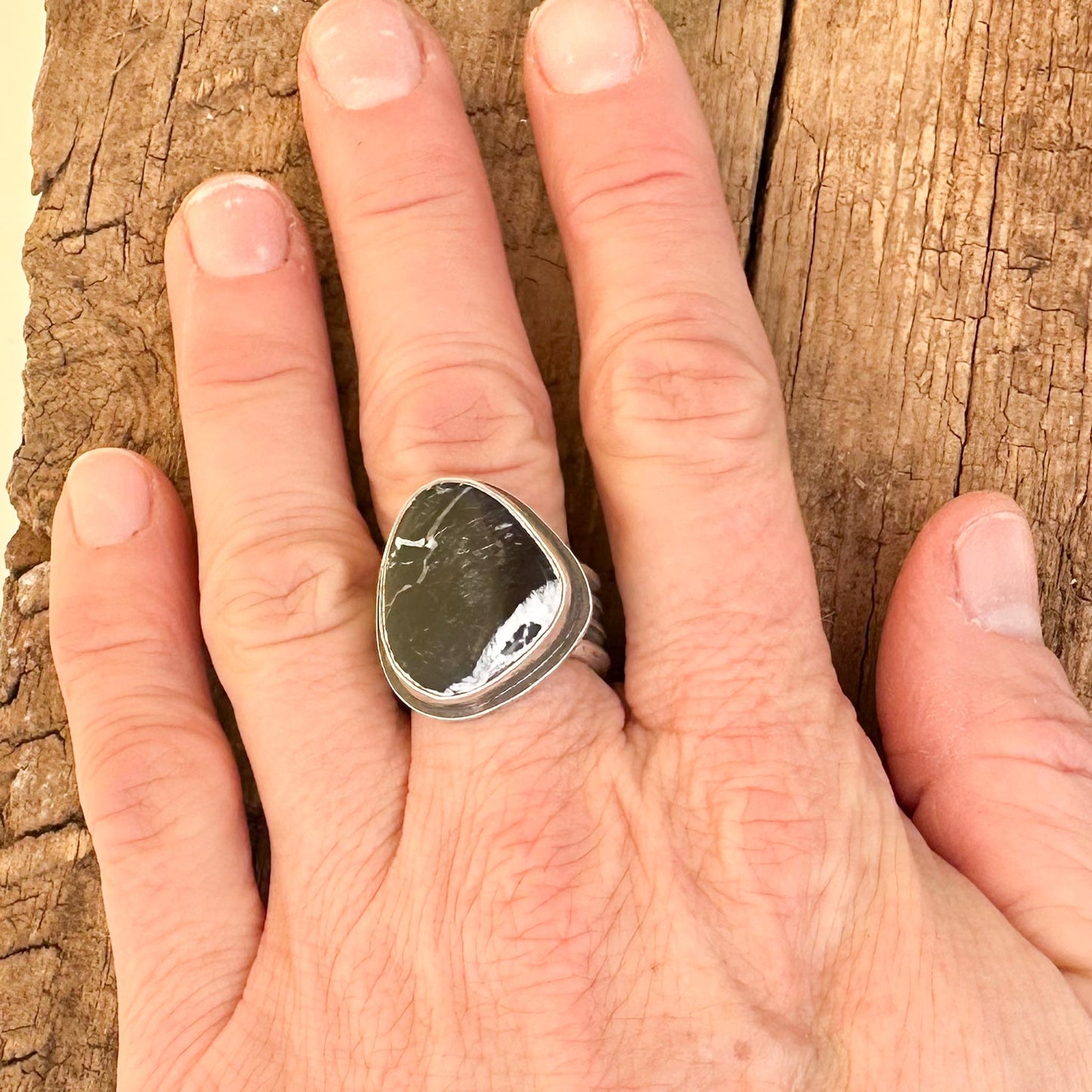 White Buffalo Turquoise Ring