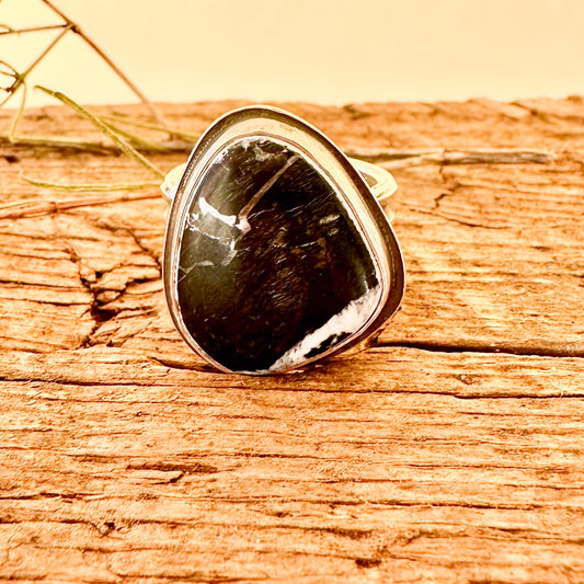 White Buffalo Turquoise Ring