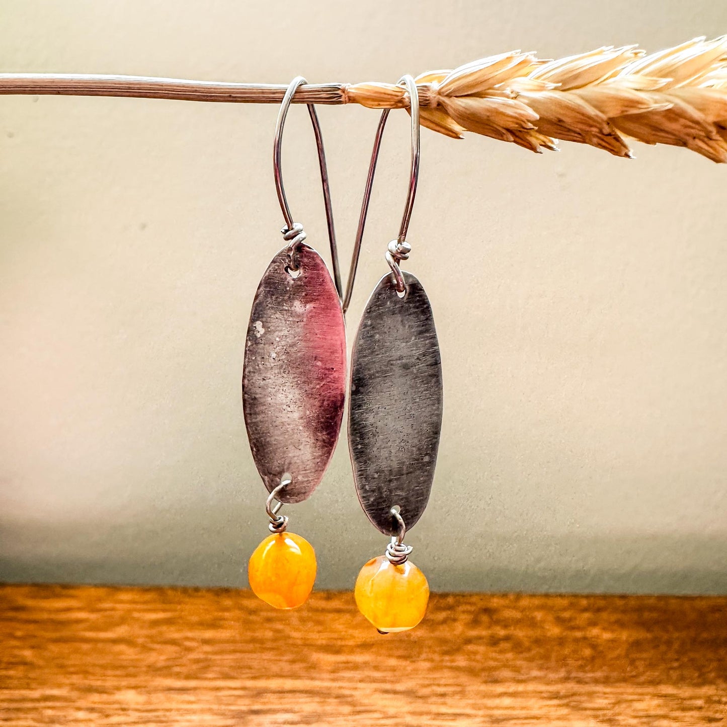 Carnelian & Sterling Silver Dangle Earrings