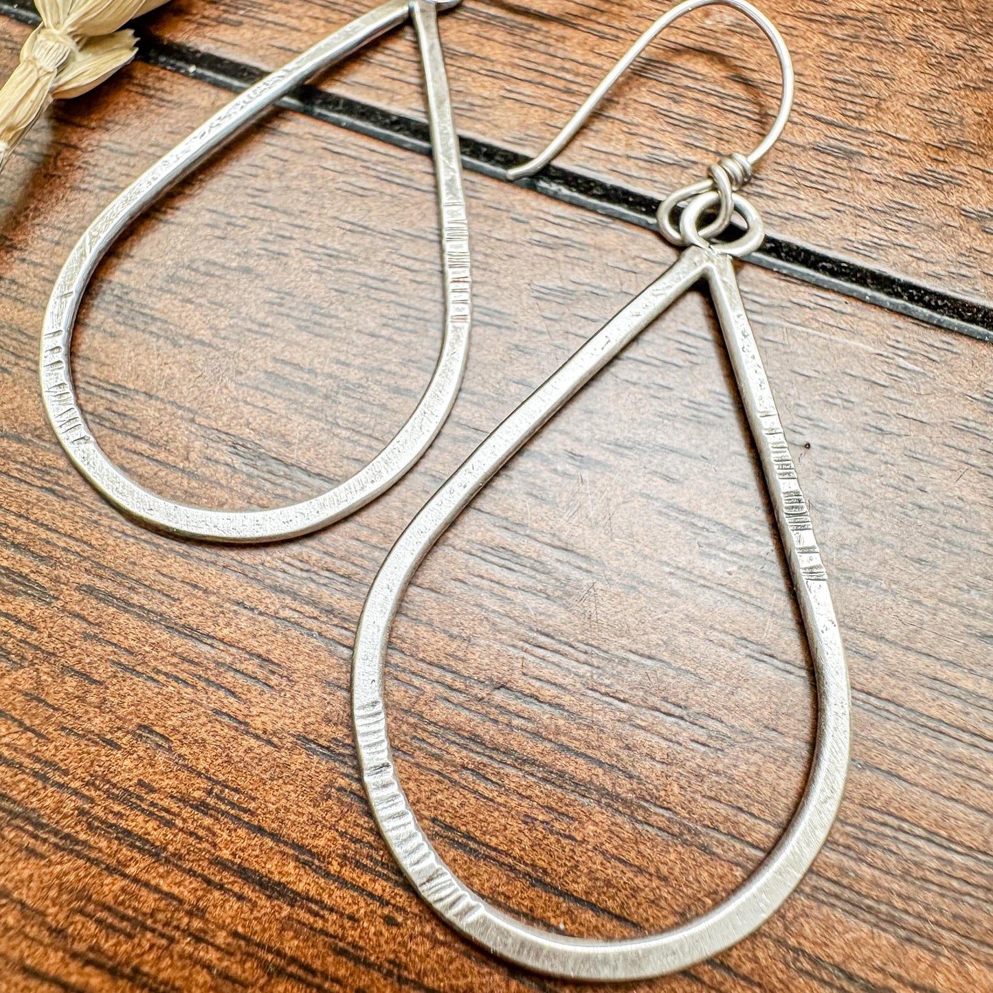 Sterling Silver Teardrop Hoop