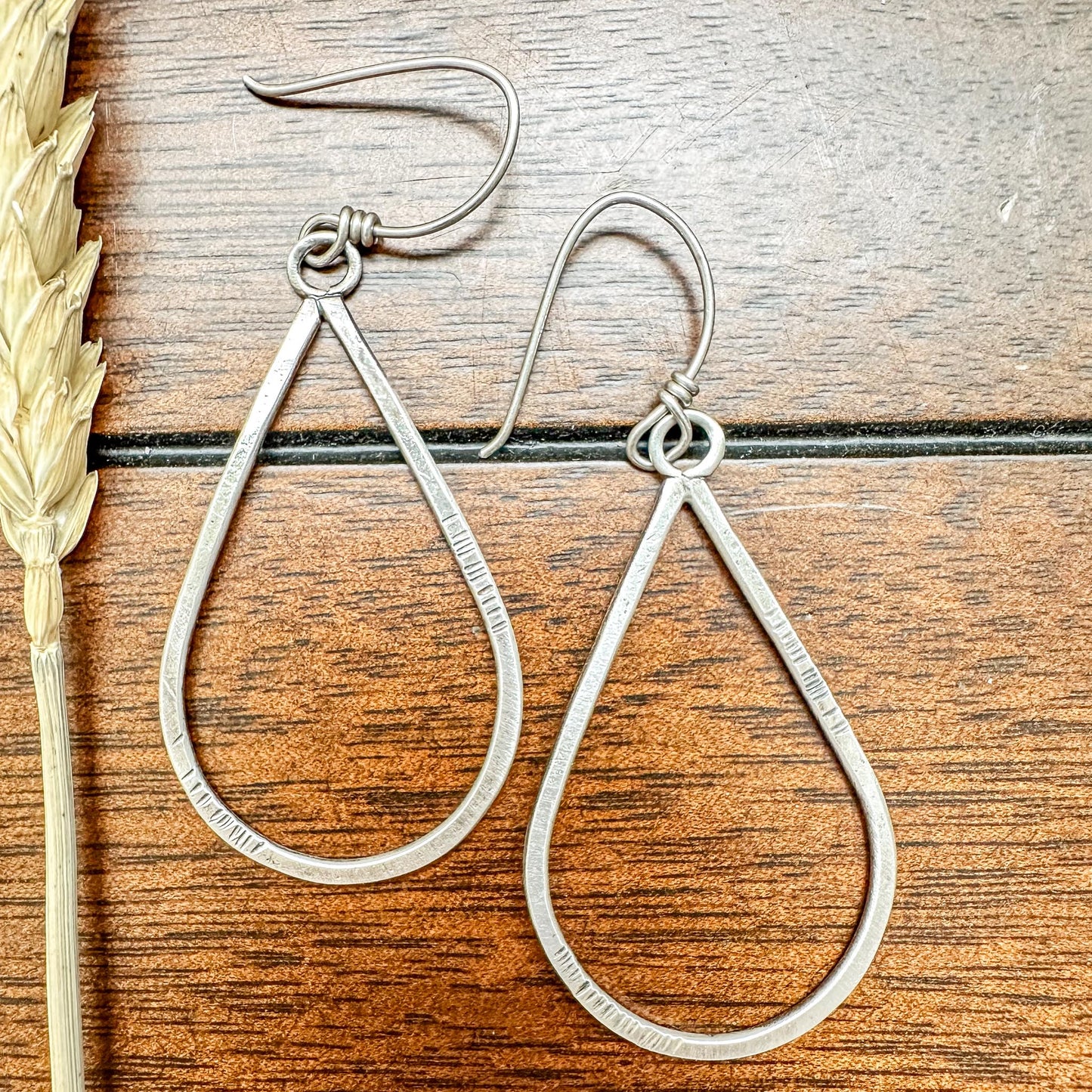 Sterling Silver Teardrop Hoop