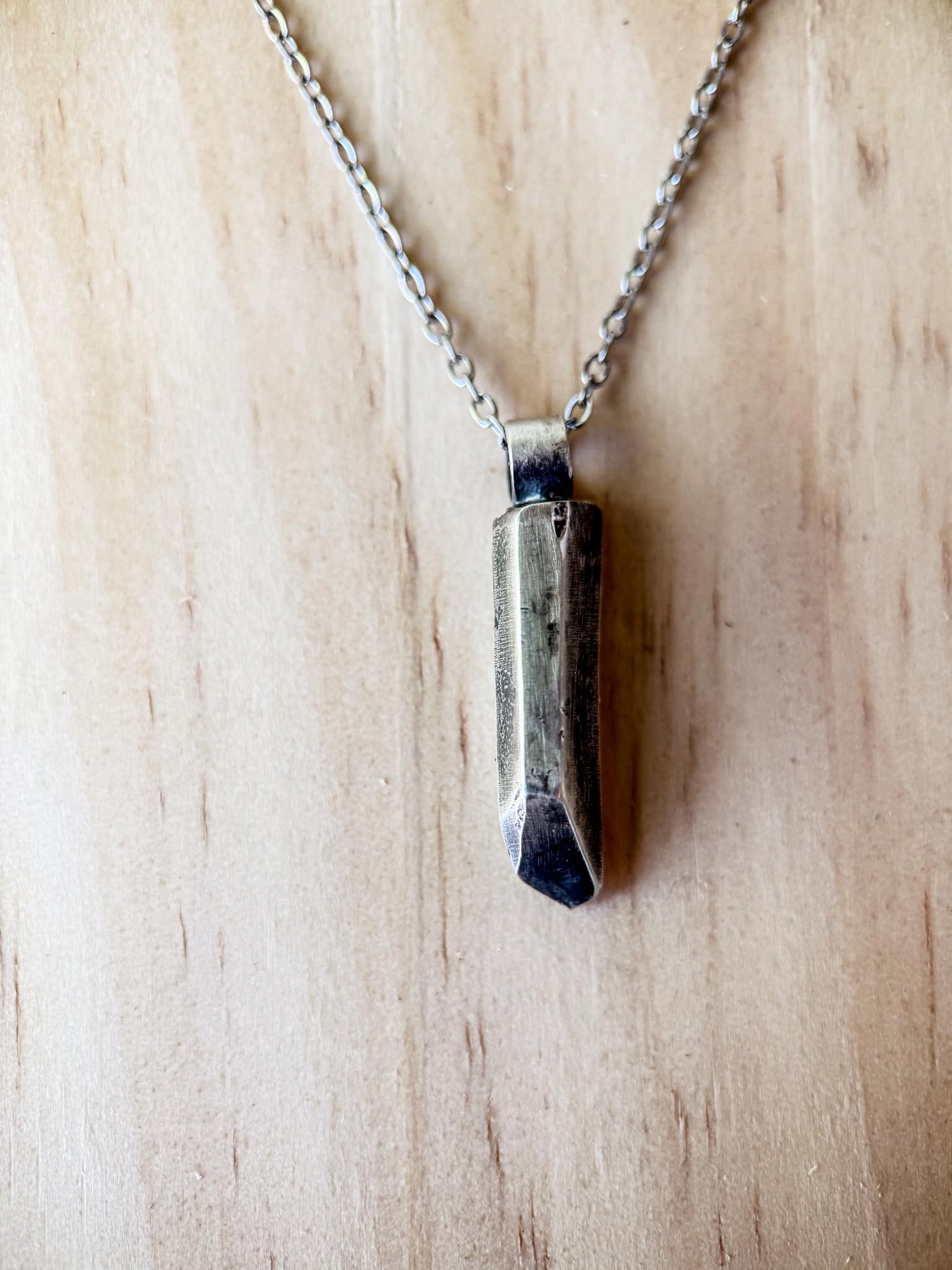 Sterling Silver Crystal Casting Necklace | Handmade Quartz Inspired Pendant