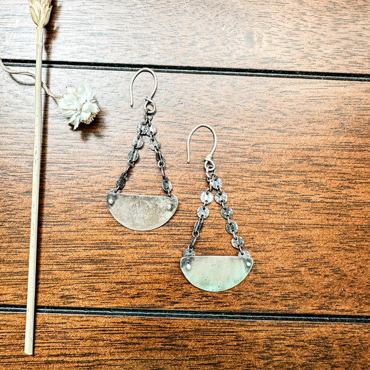 Oxidized Sterling Silver Pendulum Earring