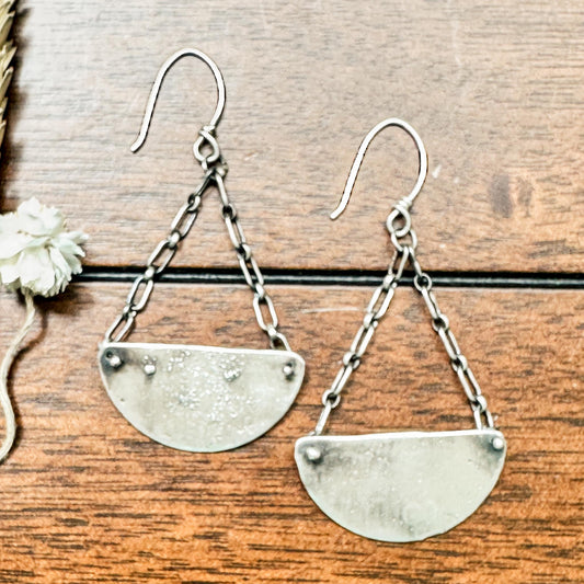 Oxidized Sterling Silver Pendulum Earring 1 1/4"