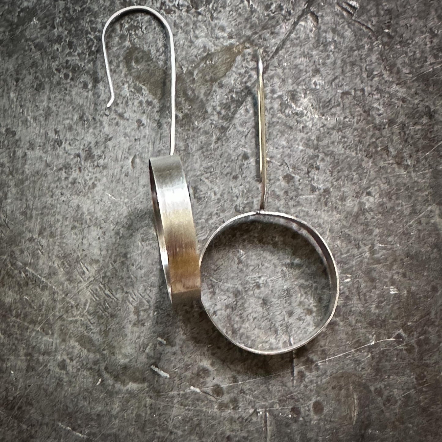 Sterling Silver Hoop Earrings | Forward-Facing Lightweight Rectangle Wire Hoops | Hand-Fabricated