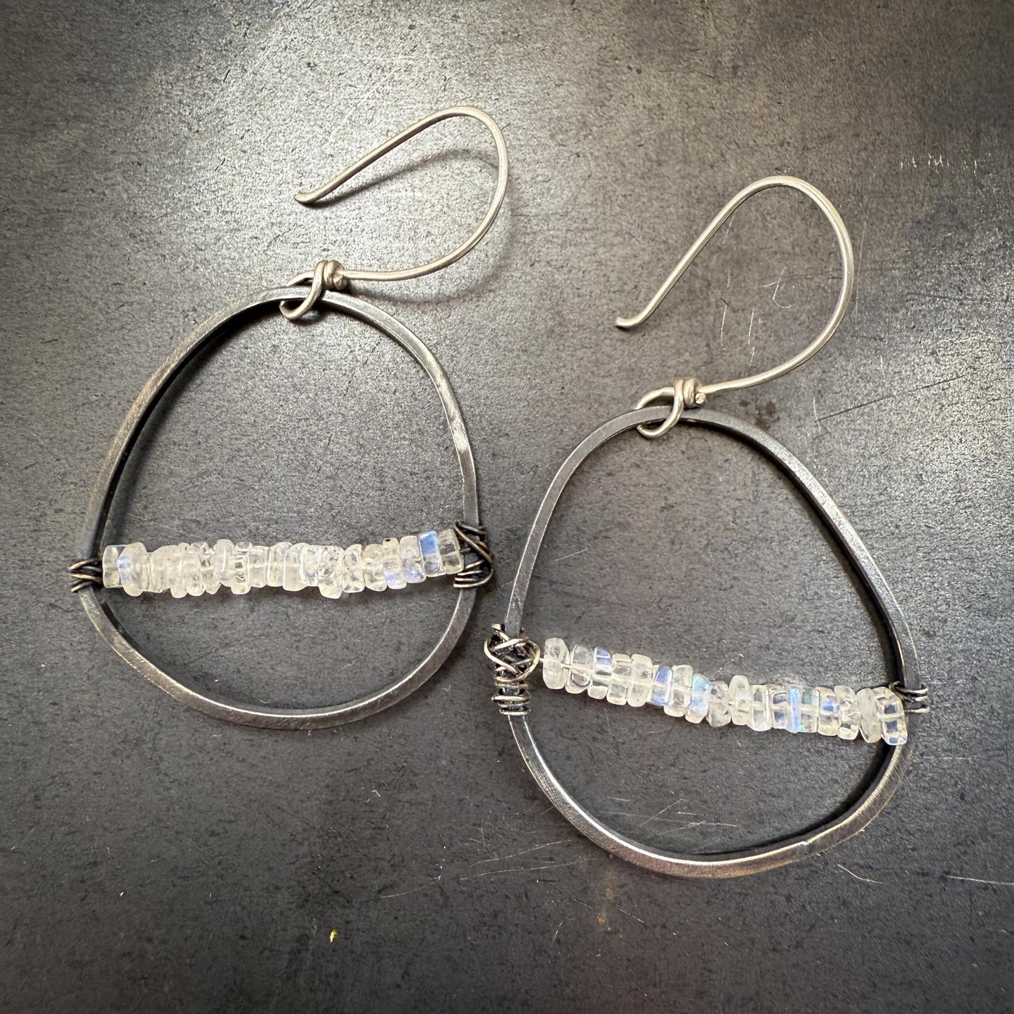 Abstract Silver Hoops | Made to Order | Moonstone
