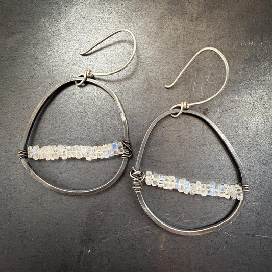 Abstract Silver Hoops | Made to Order | Moonstone