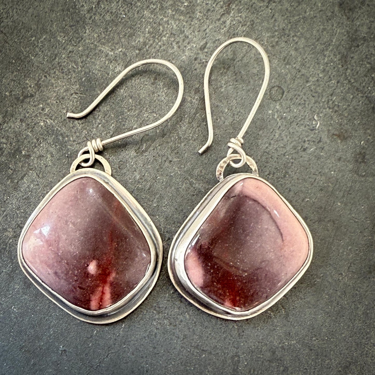 Mookeite Jasper Earrings in Sterling Silver | Purple