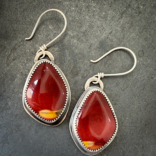 Mookeite Jasper Earrings in Sterling Silver