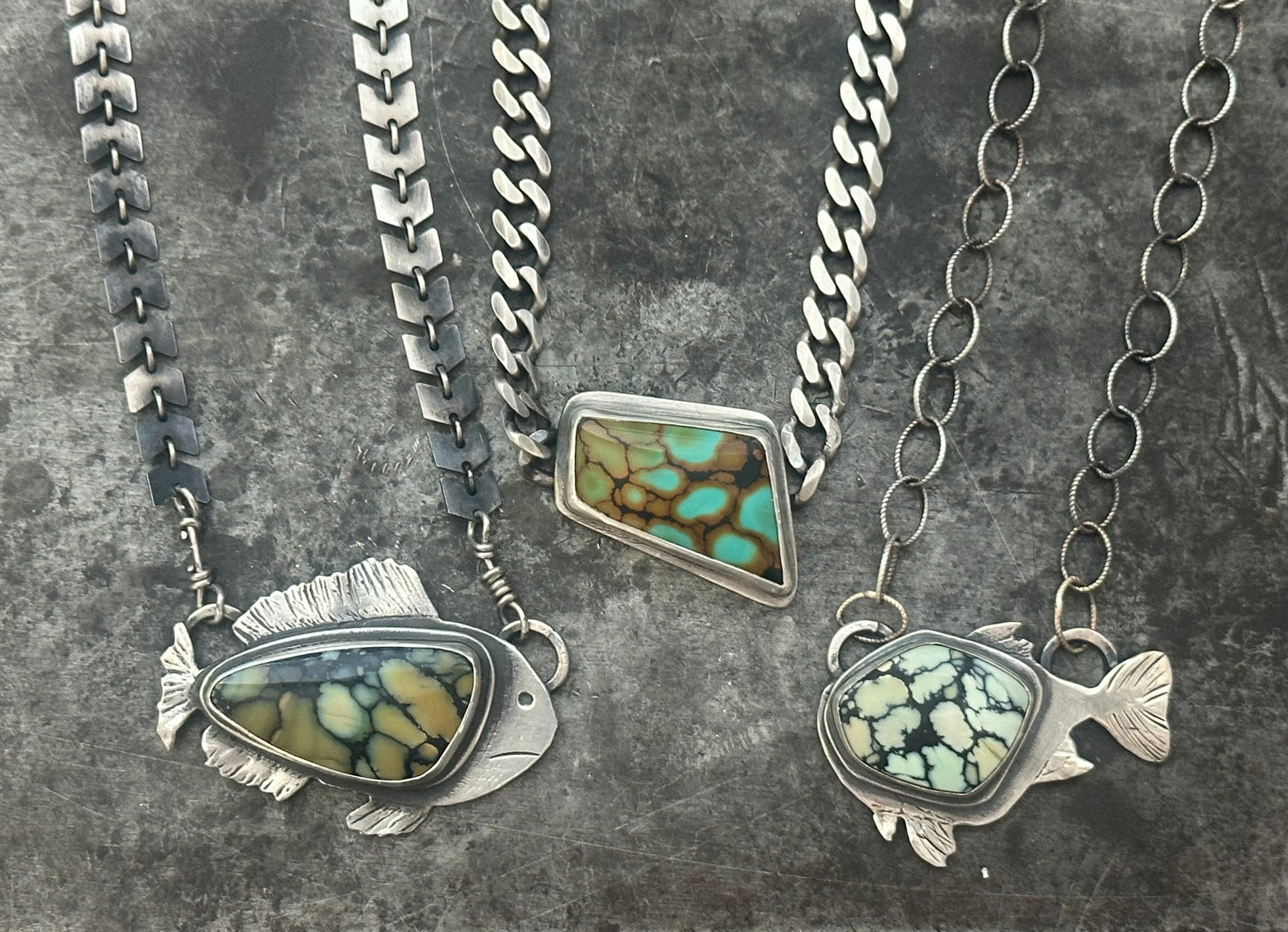 Force Necklace | Hubei Turquoise Choker | Sterling Silver Statement Necklace