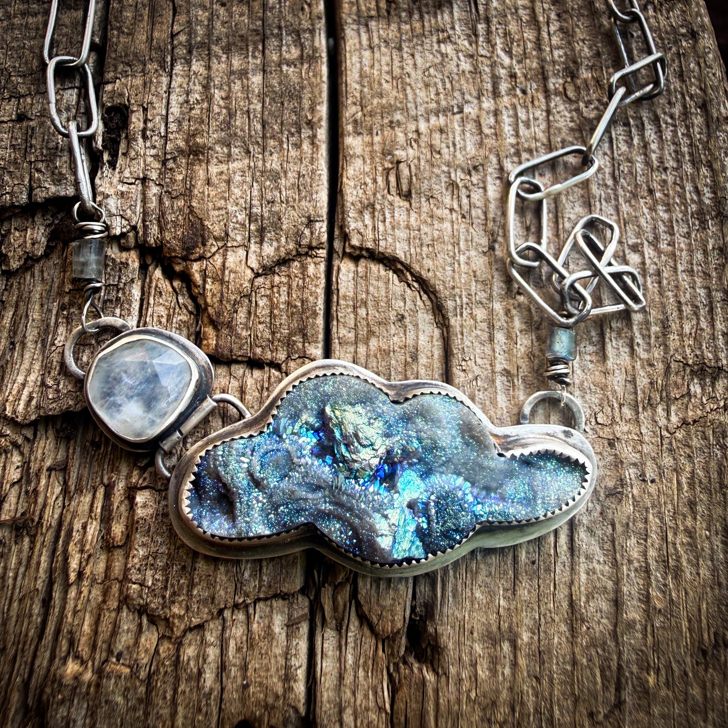 Silicon Opal Cloud + Moonstone Necklace