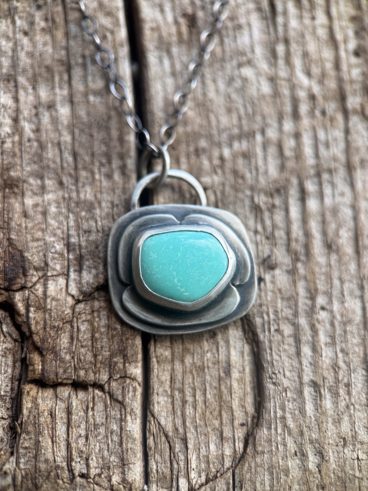 Turquoise Bloom Sterling Silver Necklace