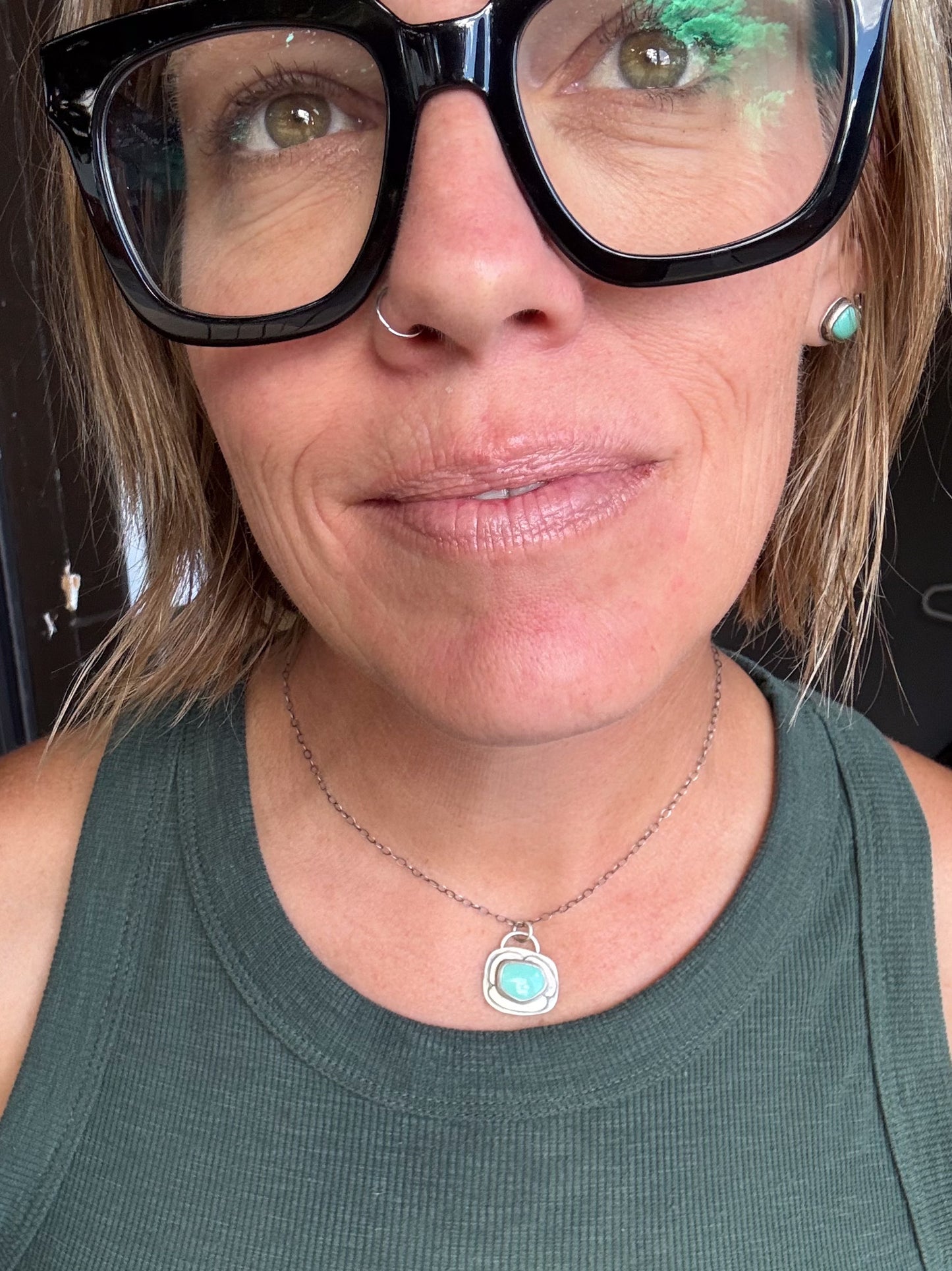 Turquoise Bloom Sterling Silver Necklace