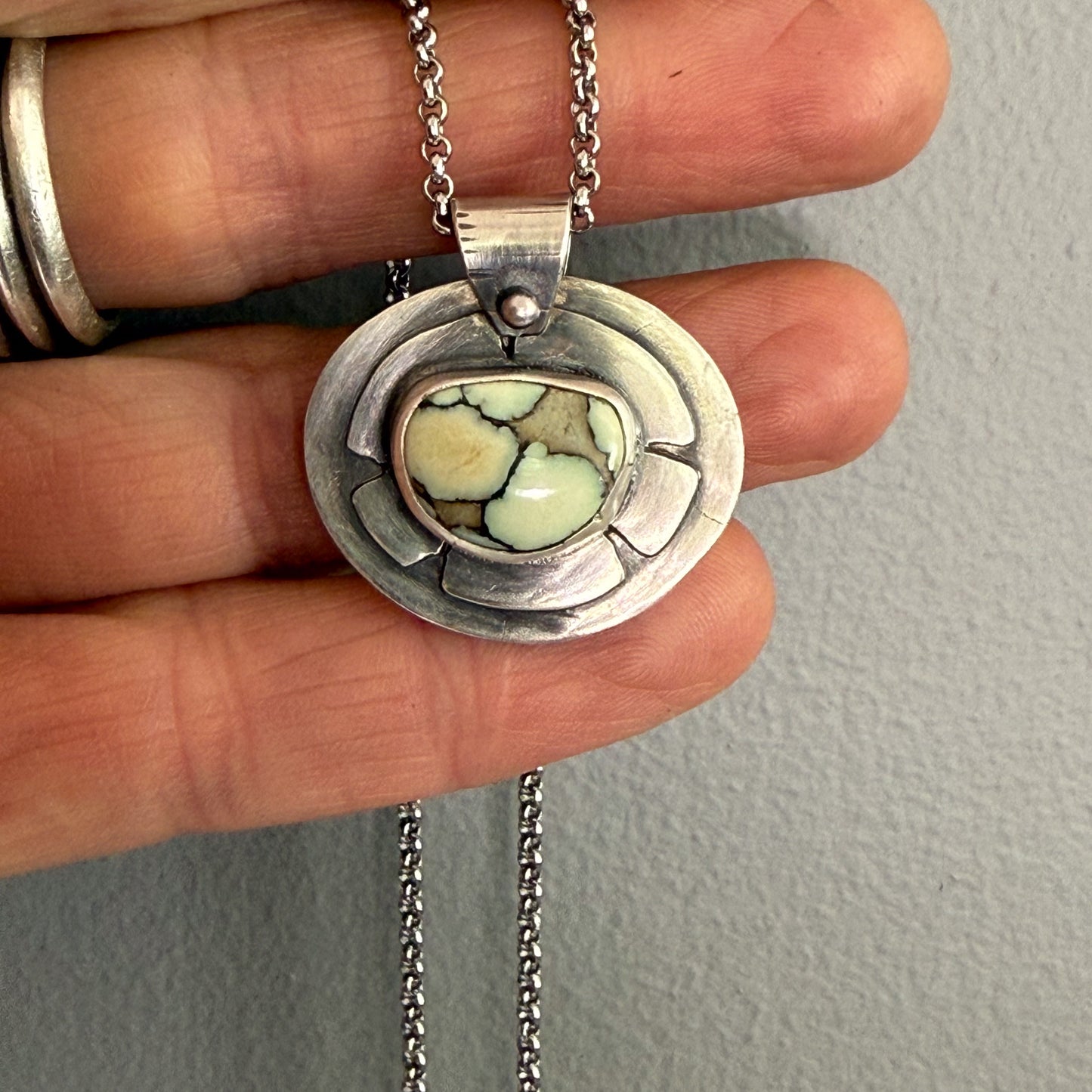 Desert Bloom Variscite Sterling Silver Necklace